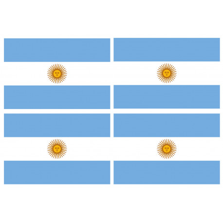 Drapeau Argentine - 4 stickers - 9.5 x 6.3 cm - Sticker/autocollant