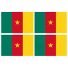 Drapeau Cameroun - 4 stickers - 9.5 x 6.3 cm - Sticker/autocollant