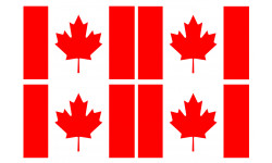 Drapeau Canada - 4 stickers - 9.5 x 6.3 cm - Sticker/autocollant