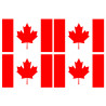 Drapeau Canada - 4 stickers - 9.5 x 6.3 cm - Sticker/autocollant