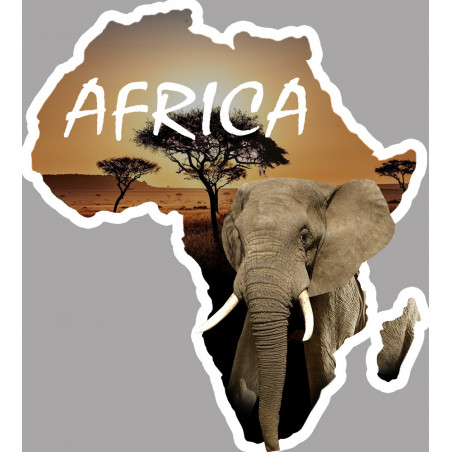 Africa Eléphant - 20x18cm - Sticker/autocollant