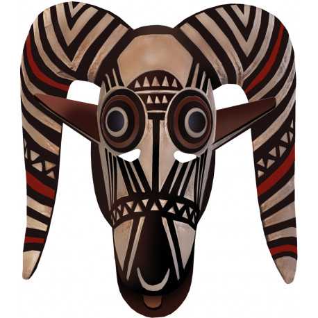 masque africain traditionnel - 15x13cm - Sticker/autocollant