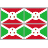 Drapeau Burundi - 4 stickers - 9.5 x 6.3 cm - Sticker/autocollant