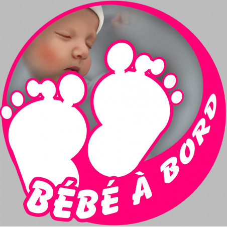 petons bébé à bord fille - 15cm - Sticker/autocollant