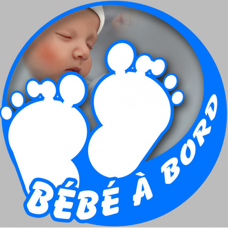 petons bébé à bord garçon - 15cm - Sticker/autocollant