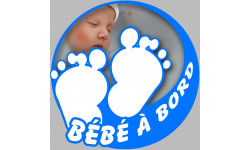 petons bébé à bord garçon - 10cm - Sticker/autocollant