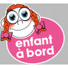 enfant à bord fille - 15x13,5cm - Sticker/autocollant