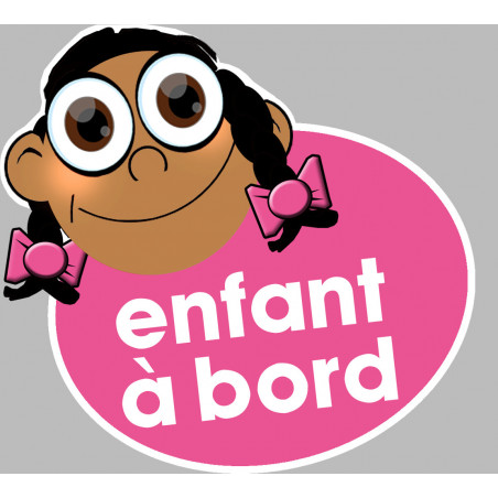 enfant à bord fille méditerranéenne - 10x9cm - Sticker/autocollant