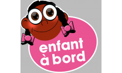 enfant à bord fille afro - 10x9cm - Sticker/autocollant