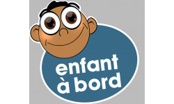 enfant à bord gars méditerranéen - 15x13,5cm - Sticker/autocollant