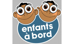 enfants à bord garçons méditerranéens - 15x13,5cm - Sticker/autocollant