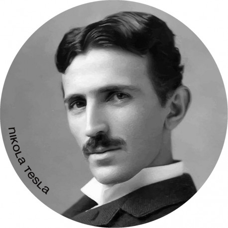 Nikola Tesla (15x15cm) - Sticker/autocollant