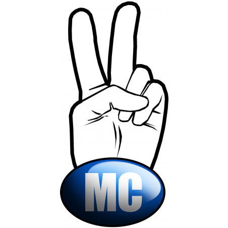 salut de motard MC - 10x4,8cm - Sticker/autocollant