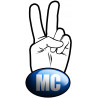 salut de motard MC - 10x4,8cm - Sticker/autocollant