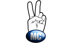 salut de motard MC - 15x7,2cm - Sticker/autocollant