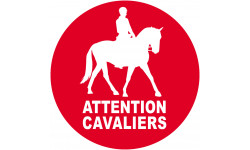 Attention Cavaliers - 10cm - Sticker/autocollant