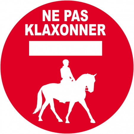 Ne pas klaxonner - chevaux - 20cm - Sticker/autocollant