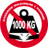 Charge maximale 1 tonne - 5cm - Sticker/autocollant