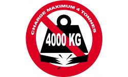 Charge maximale 4 tonnes - 20cm - Sticker/autocollant