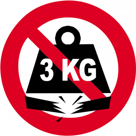 charge maximum 3 KG - 5cm - Sticker/autocollant