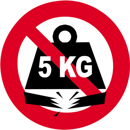 charge maximum 5 KG - 20cm - Sticker/autocollant