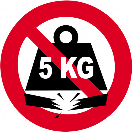 charge maximum 5 KG - 5cm - Sticker/autocollant