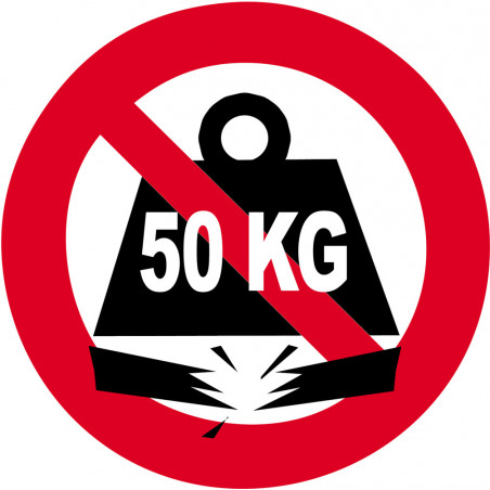 Charge maximale 50 KG - 5cm - Sticker/autocollant