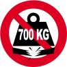 Charge maximale 700 kilos - 20cm - Sticker/autocollant