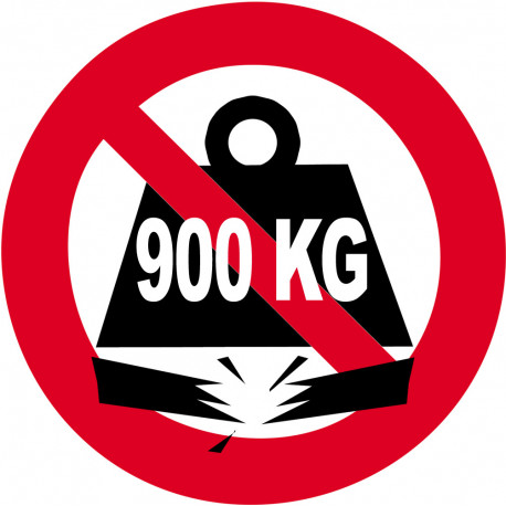 Charge maximale 900 kilos - 15cm - Sticker/autocollant