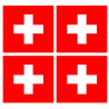 Drapeau Suisse (4 fois 6,3x6,3cm) - Sticker/autocollant