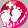 bébé à bord suisse fille - 15cm - Sticker/autocollant