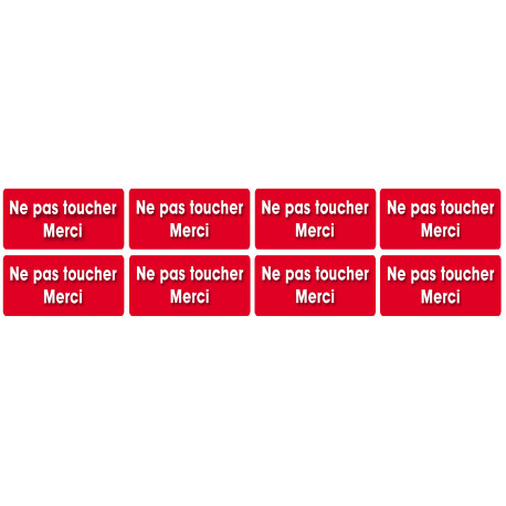 Ne pas toucher - 8 autocollants 6x3 cm - Sticker/autocollant