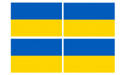 Drapeau Ukraine - 4 stickers - 9.5 x 6.3 cm - Sticker/autocollant