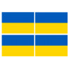 Drapeau Ukraine - 4 stickers - 9.5 x 6.3 cm - Sticker/autocollant