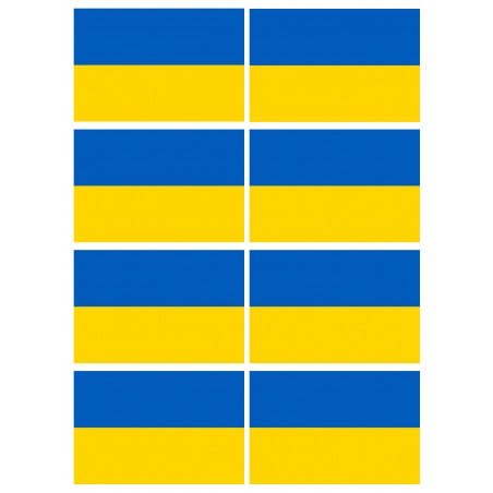 Drapeau Ukraine - 8fois - 9.5 x 6.3 cm - Sticker/autocollant