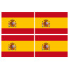 Drapeau Espagne - 4 stickers - 9.5 x 6.3 cm - Sticker/autocollant