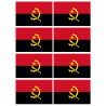 Drapeau Angola - 8 stickers - 9.5 x 6.3 cm - Sticker/autocollant