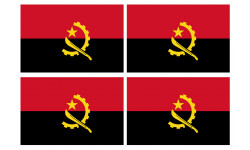 Drapeau Angola - 4 stickers - 9.5 x 6.3 cm - Sticker/autocollant