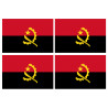 Drapeau Angola - 4 stickers - 9.5 x 6.3 cm - Sticker/autocollant