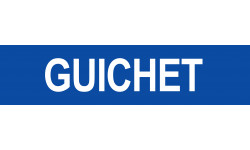 GUICHET BLEU - 15x3,5cm - Sticker/autocollant