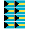 Drapeau Bahamas - 8 stickers - 9.5 x 6.3 cm - Sticker/autocollant