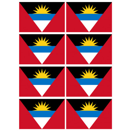 Drapeau Antigua and Barbuda - 8 stickers - 9.5 x 6.3 cm - Sticker/autocollant