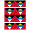 Drapeau Antigua and Barbuda - 8 stickers - 9.5 x 6.3 cm - Sticker/autocollant