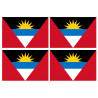 Drapeau Antigua and Barbuda - 4 stickers - 9.5 x 6.3 cm - Sticker/autocollant