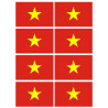 Drapeau Viet Nam - 8 stickers - 9.5 x 6.3 cm - Sticker/autocollant