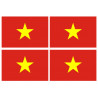 Drapeau Viet Nam - 4 stickers - 9.5 x 6.3 cm - Sticker/autocollant