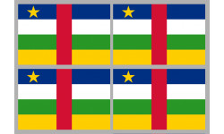 Drapeau République centrafricaine - 4 stickers - 9.5 x 6.3 cm - Sticker/autocollant