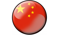 drapeau Chinois rond - 20cm - Sticker/autocollant