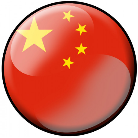 drapeau Chinois rond - 20cm - Sticker/autocollant