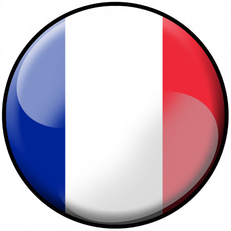 drapeau Français rond - 15cm - Sticker/autocollant